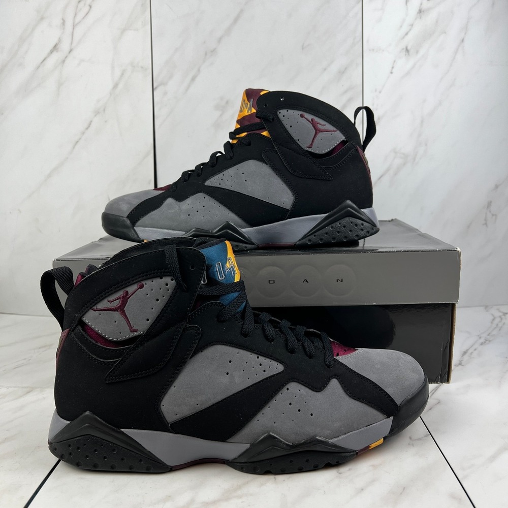 2011 Nike Air Jordan 7 Bordeaux Mens Size 12.5 Black Grey Sneakers 304775-003